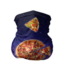 Бандана-труба 3D с принтом Пицца в космосе в Кировске, 100% полиэстер, ткань с особыми свойствами — Activecool | плотность 150‒180 г/м2; хорошо тянется, но сохраняет форму | meat | pizza | space | youtube | еда | космос | мемы | пицца | психоделика | ютуб