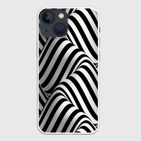 Чехол для iPhone 13 mini с принтом 3D Иллюзия в Кировске,  |  | 3d texture | абстракция | оптическая иллюзия | полосы | черно белое