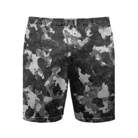 Мужские шорты спортивные с принтом Gray Camouflage в Кировске,  |  | army | camo | camouflage | military | камуфляж