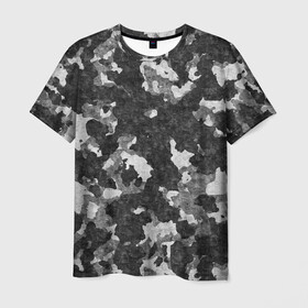 Мужская футболка 3D с принтом Gray Camouflage в Кировске, 100% полиэфир | прямой крой, круглый вырез горловины, длина до линии бедер | army | camo | camouflage | military | камуфляж