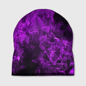 Шапка 3D с принтом Violet Fire в Кировске, 100% полиэстер | универсальный размер, печать по всей поверхности изделия | fire | flame | smoke | огонь | пламя