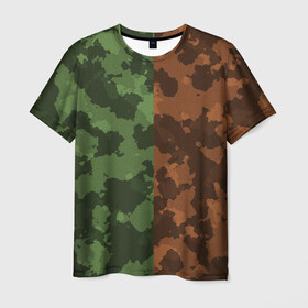 Мужская футболка 3D с принтом Камуфляж в Кировске, 100% полиэфир | прямой крой, круглый вырез горловины, длина до линии бедер | army | camo | camouflage | dual | камуфляж