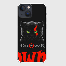 Чехол для iPhone 13 mini с принтом Cat of war в Кировске,  |  | cat | gad of war | game | games | god of war | god of wor | атрей | атрэй | бог войны | игра | игры | кот | котёнок | кошки | кратос