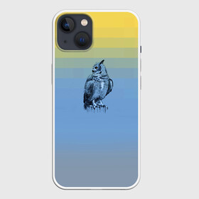 Чехол для iPhone 13 с принтом филин в Кировске,  |  | color2021 | illuminating | pantone | ultimate grey | yellow | желтый | природа | путешествия | серый | сова