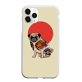 Чехол для iPhone 11 Pro матовый с принтом Мопс в Кировске, Силикон |  | Тематика изображения на принте: мопс | мопсик | мопсики | самурай | собака | солнце | тату | япония | японское