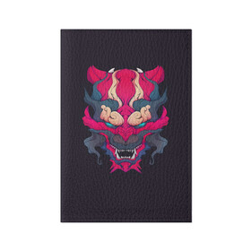 Обложка для паспорта матовая кожа с принтом Японский дьявол в Кировске, натуральная матовая кожа | размер 19,3 х 13,7 см; прозрачные пластиковые крепления | дьявол | закат | иньйань | иньянь | катана | катаны | самураи | самурай | япония | японское