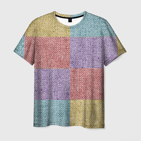 Мужская футболка 3D с принтом Patchwork в Кировске, 100% полиэфир | прямой крой, круглый вырез горловины, длина до линии бедер | burlap | patchwork | sackcloth | мешковина | ткань