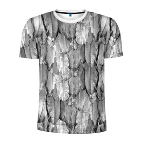 Мужская футболка 3D спортивная с принтом White Raven в Кировске, 100% полиэстер с улучшенными характеристиками | приталенный силуэт, круглая горловина, широкие плечи, сужается к линии бедра | Тематика изображения на принте: plumage | raven | ворон | оперение | перья