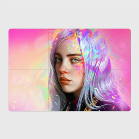 Магнитный плакат 3Х2 с принтом Billie Eilish в Кировске, Полимерный материал с магнитным слоем | 6 деталей размером 9*9 см | Тематика изображения на принте: billie eilish | знаменитость | краски | лицо | певица | рисунок