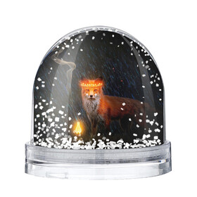 Снежный шар с принтом Лиса с огненной короной в Кировске, Пластик | Изображение внутри шара печатается на глянцевой фотобумаге с двух сторон | fox | foxy | животное | звери | лиса | лисенок | лисичка | милая | рыжая | фокс