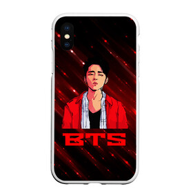 Чехол для iPhone XS Max матовый с принтом BTS Red and black в Кировске, Силикон | Область печати: задняя сторона чехла, без боковых панелей | bts | k pop | kpop | rm | аниме | бтс | ви | джей хоуп | джонгук | кпоп | сюга | чимин | чин | япония