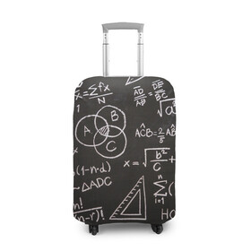 Чехол для чемодана 3D с принтом Математические уравнения в Кировске, 86% полиэфир, 14% спандекс | двустороннее нанесение принта, прорези для ручек и колес | математика | примеры | уравнение | формулы | школа | школьная доска