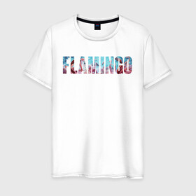 Мужская футболка хлопок с принтом FLAMINGO в Кировске, 100% хлопок | прямой крой, круглый вырез горловины, длина до линии бедер, слегка спущенное плечо. | flamingo | птицы | розовый | фламинго