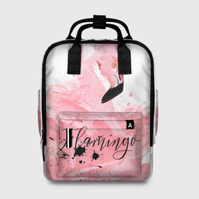 Женский рюкзак 3D с принтом flamingo в Кировске, 100% полиэстер | лямки с регулируемой длиной, сверху ручки, чтобы рюкзак нести как сумку. Основное отделение закрывается на молнию, как и внешний карман. Внутри два дополнительных кармана, один из которых закрывается на молнию. По бокам два дополнительных кармашка, куда поместится маленькая бутылочка
 | flamingo | птицы | розовый | фламинго
