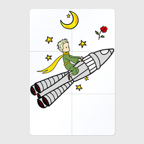 Магнитный плакат 2Х3 с принтом Маленький принц на ракете в Кировске, Полимерный материал с магнитным слоем | 6 деталей размером 9*9 см | baby | dreams | little prince | prince | rocket | space | stars | the little prince | детские | звезды | космонавт | космос | луна | маленький принц | малыш | месяц | мечты | полет | полумесяц | принц | ракета | ребенок | роза | сказки