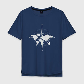 Мужская футболка хлопок Oversize с принтом Карта Мира Компас  в Кировске, 100% хлопок | свободный крой, круглый ворот, “спинка” длиннее передней части | Тематика изображения на принте: africa | afrika | australia | brazil | compas | earth | geraldic | planet | russia | usa | world map | астралия | африка | бразилия | геральдика | земля | континенты | планета | роза ветров | россия | страна | страны | сша
