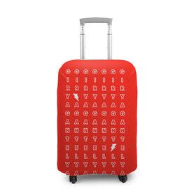 Чехол для чемодана 3D с принтом Stand out red в Кировске, 86% полиэфир, 14% спандекс | двустороннее нанесение принта, прорези для ручек и колес | red energy | выделение | молния | свободный текст | энергия