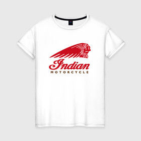 Женская футболка хлопок с принтом Indian Moto Мото Лого (Z) в Кировске, 100% хлопок | прямой крой, круглый вырез горловины, длина до линии бедер, слегка спущенное плечо | bike | bikers | indian | indiian logo | moto | motorcycle | sport | байк | байкер | индиан | индиан лого | мото | мотобренд | мотоциклы | спорт