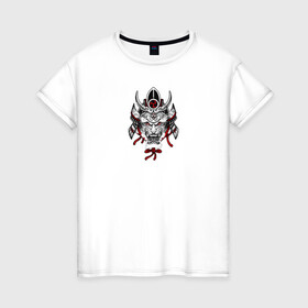Женская футболка хлопок с принтом Samuray в Кировске, 100% хлопок | прямой крой, круглый вырез горловины, длина до линии бедер, слегка спущенное плечо | samuray | в топе | в тренде | голова | история | китай