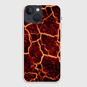 Чехол для iPhone 13 mini с принтом Лава в Кировске,  |  | лава | огонь | пламя | разлом | текстура | трещины