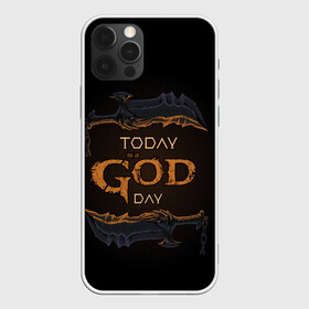 Чехол для iPhone 12 Pro с принтом God day GOW в Кировске, силикон | область печати: задняя сторона чехла, без боковых панелей | gad of war | game | games | god of war | god of wor | бог войны | игра | игры | кинжалы | кратос | праздник