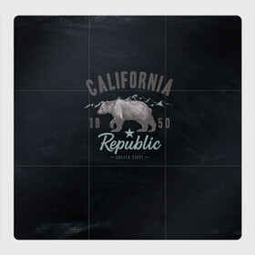 Магнитный плакат 3Х3 с принтом California republic в Кировске, Полимерный материал с магнитным слоем | 9 деталей размером 9*9 см | bear | california | republic | state | калифорния | медведь | республика