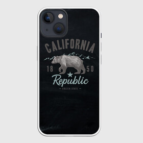 Чехол для iPhone 13 с принтом California republic в Кировске,  |  | bear | california | republic | state | калифорния | медведь | республика