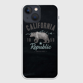 Чехол для iPhone 13 mini с принтом California republic в Кировске,  |  | bear | california | republic | state | калифорния | медведь | республика