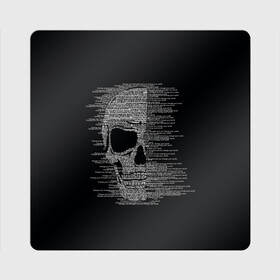 Магнит виниловый Квадрат с принтом Череп из текста в Кировске, полимерный материал с магнитным слоем | размер 9*9 см, закругленные углы | hell | skull | ад | скелет | ужасы | череп | черепушка