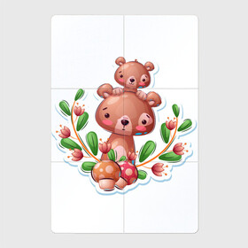 Магнитный плакат 2Х3 с принтом Веселые медведи милашки в Кировске, Полимерный материал с магнитным слоем | 6 деталей размером 9*9 см | Тематика изображения на принте: веселые | животные | малышка | медведи | медвежонок | милашка | мультяшка
