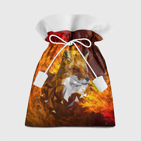 Подарочный 3D мешок с принтом Огненный Лис в Кировске, 100% полиэстер | Размер: 29*39 см | animal | fire | fox | texture | битва огней | животные | лис | лиса | огонь | пламя | стихия | текстура