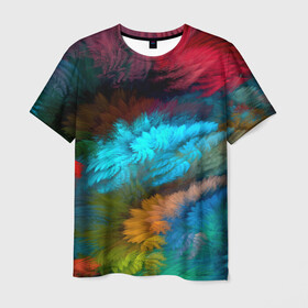 Мужская футболка 3D с принтом Цветной дестрой в Кировске, 100% полиэфир | прямой крой, круглый вырез горловины, длина до линии бедер | абстракция | молодежное | пестрое | тренд | хайп | цветное