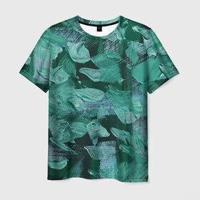 Мужская футболка 3D с принтом Зелень в Кировске, 100% полиэфир | прямой крой, круглый вырез горловины, длина до линии бедер | абстракция | молодежное | пестрое | стиль | тренд | хайп