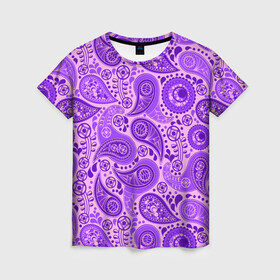 Женская футболка 3D с принтом Организмы в Кировске, 100% полиэфир ( синтетическое хлопкоподобное полотно) | прямой крой, круглый вырез горловины, длина до линии бедер | бандана | молодежное | олдскул | пестрое | сиреневое | хайп