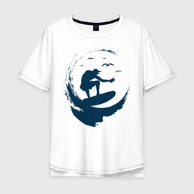 Мужская футболка хлопок Oversize с принтом Surf 2 в Кировске, 100% хлопок | свободный крой, круглый ворот, “спинка” длиннее передней части | surf | usa | калифорния | лето | море