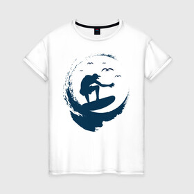 Женская футболка хлопок с принтом Surf 2 в Кировске, 100% хлопок | прямой крой, круглый вырез горловины, длина до линии бедер, слегка спущенное плечо | surf | usa | калифорния | лето | море