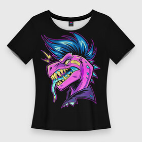 Женская футболка 3D Slim с принтом Ящер Пресли в Кировске,  |  | змея | игуана | кислотное | музыка | панк | пресли | элвис | элвиспресли | ящер | ящерица