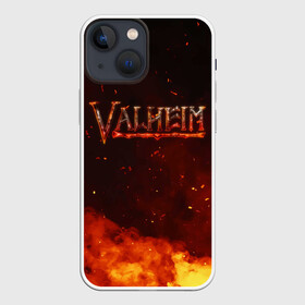 Чехол для iPhone 13 mini с принтом Valheim огненный лого в Кировске,  |  | fantasy | mmo | valheim | valve | валхейм | вальхейм | викинги | выживалка | игра | королевская битва | ммо | ролевая игра | фэнтази