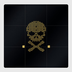 Магнитный плакат 3Х3 с принтом Пиратский через из золота в Кировске, Полимерный материал с магнитным слоем | 9 деталей размером 9*9 см | hell | skull | ад | скелет | ужасы | череп | черепушка