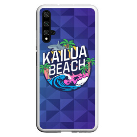 Чехол для Honor 20 с принтом KAILUA BEACH в Кировске, Силикон | Область печати: задняя сторона чехла, без боковых панелей | Тематика изображения на принте: kailua | акула | закат | море | отдых | отпуск | пальмы | пляж