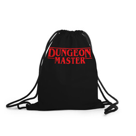 Рюкзак-мешок 3D с принтом Stranger Dungeon Master в Кировске, 100% полиэстер | плотность ткани — 200 г/м2, размер — 35 х 45 см; лямки — толстые шнурки, застежка на шнуровке, без карманов и подкладки | Тематика изображения на принте: aniki | billy | boss | boy | bucks | dark | deep | door | dungeon | fantasy | gachi | gachimuchi | gym | hundred | master | muchi | next | stranger | the | things | three | van | wee | билли | ван | гачи | гачимучи | дела | мучи |