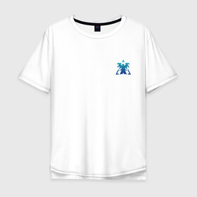 Мужская футболка хлопок Oversize с принтом Terran logo mini | Blue в Кировске, 100% хлопок | свободный крой, круглый ворот, “спинка” длиннее передней части | Тематика изображения на принте: marine | terran | земляне | маринос | морпехи | раса людей | терран