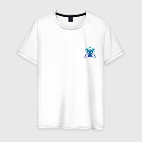 Мужская футболка хлопок с принтом Terran logo mini | Blue в Кировске, 100% хлопок | прямой крой, круглый вырез горловины, длина до линии бедер, слегка спущенное плечо. | Тематика изображения на принте: marine | terran | земляне | маринос | морпехи | раса людей | терран