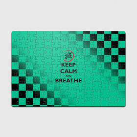 Головоломка Пазл магнитный 126 элементов с принтом KEEP CALM and BREATHE в Кировске, полимерный материал с магнитным слоем | 126 деталей, размер изделия —  180*270 мм | demon slayer | kamado | kimetsu no yaiba | nezuko | tanjiro | аниме | гию томиока | зеницу агацума | иноске хашибира | камадо | клинок | корзинная девочка | манга | музан кибуцуджи | незуко | рассекающий демонов | танджиро