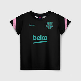 Детская футболка 3D с принтом FC Barcelona | Training shirt (2021/22) в Кировске, 100% гипоаллергенный полиэфир | прямой крой, круглый вырез горловины, длина до линии бедер, чуть спущенное плечо, ткань немного тянется | 0x000000123 | barca | barcelona | elclasico | la liga | messi | pre match | барса | барселона | классико | месси