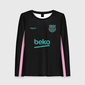 Женский лонгслив 3D с принтом FC Barcelona | Training shirt (2021/22) в Кировске, 100% полиэстер | длинные рукава, круглый вырез горловины, полуприлегающий силуэт | 0x000000123 | barca | barcelona | elclasico | la liga | messi | pre match | барса | барселона | классико | месси