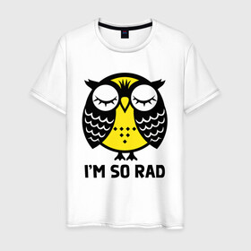 Мужская футболка хлопок с принтом Сова. Я очень классная. в Кировске, 100% хлопок | прямой крой, круглый вырез горловины, длина до линии бедер, слегка спущенное плечо. | owl | owls | сова | совушка | совы | филин | фраза | юмор