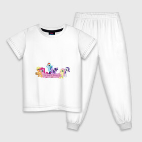 Детская пижама хлопок с принтом My Little Pony Happy Birthday в Кировске, 100% хлопок |  брюки и футболка прямого кроя, без карманов, на брюках мягкая резинка на поясе и по низу штанин
 | Тематика изображения на принте: applejack | friendship | mylittlepony | rainbow dash | twilight sparkle | waifu | вайфу | дружба это магия | друзья | кони | моя маленькая пони | мультфильм | пони | радуга | ренбоу деш | эплджек
