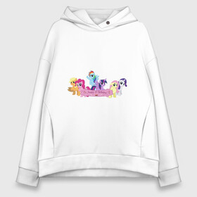 Женское худи Oversize хлопок с принтом My Little Pony Happy Birthday в Кировске, френч-терри — 70% хлопок, 30% полиэстер. Мягкий теплый начес внутри —100% хлопок | боковые карманы, эластичные манжеты и нижняя кромка, капюшон на магнитной кнопке | applejack | friendship | mylittlepony | rainbow dash | twilight sparkle | waifu | вайфу | дружба это магия | друзья | кони | моя маленькая пони | мультфильм | пони | радуга | ренбоу деш | эплджек