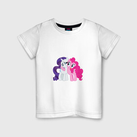 Детская футболка хлопок с принтом My Little Pony Pinkie Pie And  в Кировске, 100% хлопок | круглый вырез горловины, полуприлегающий силуэт, длина до линии бедер | Тематика изображения на принте: applejack | friendship | mylittlepony | rainbow dash | twilight sparkle | waifu | вайфу | дружба это магия | друзья | кони | моя маленькая пони | мультфильм | пони | радуга | ренбоу деш | эплджек